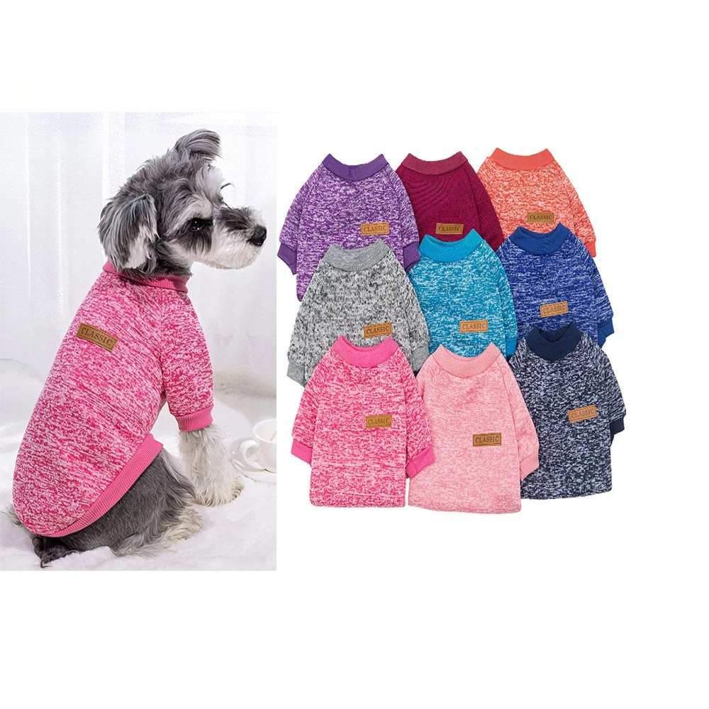 Cute Knitted Sweater for Dogs Warm Winter Jacket Cat Clothing Round Neck Pullover Pet Sweater for Small Medium Dogs Teddy,