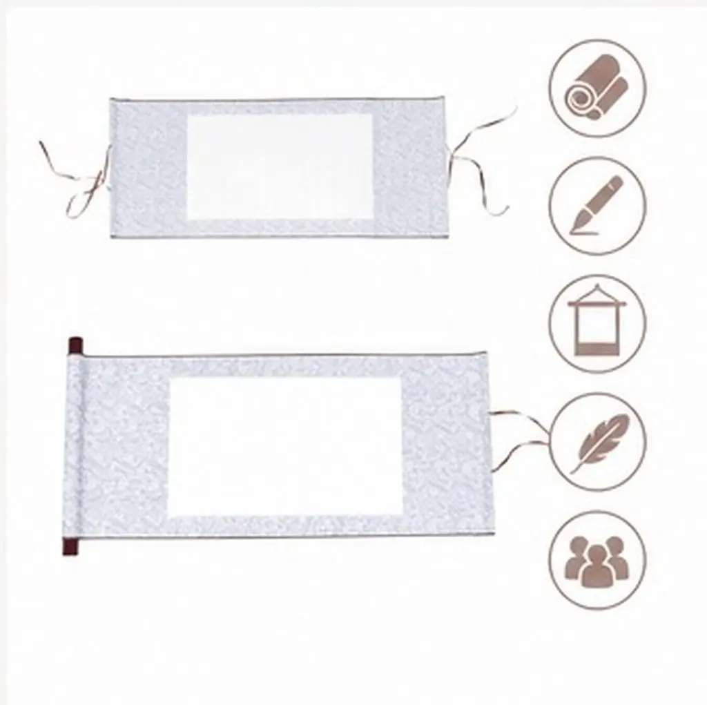 2Pcs Portable Blank Wall Scroll For Bedroom Wall Decor Chinese New Year Decor Paper Hanging Art Painting