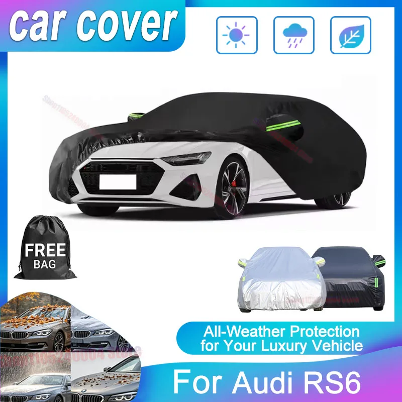 Waterproof Anti-UV Full Car Cover For Audi RS6 Outdoor Sunshade Rain Snow Dust Frost Four-Season Protection Accessories