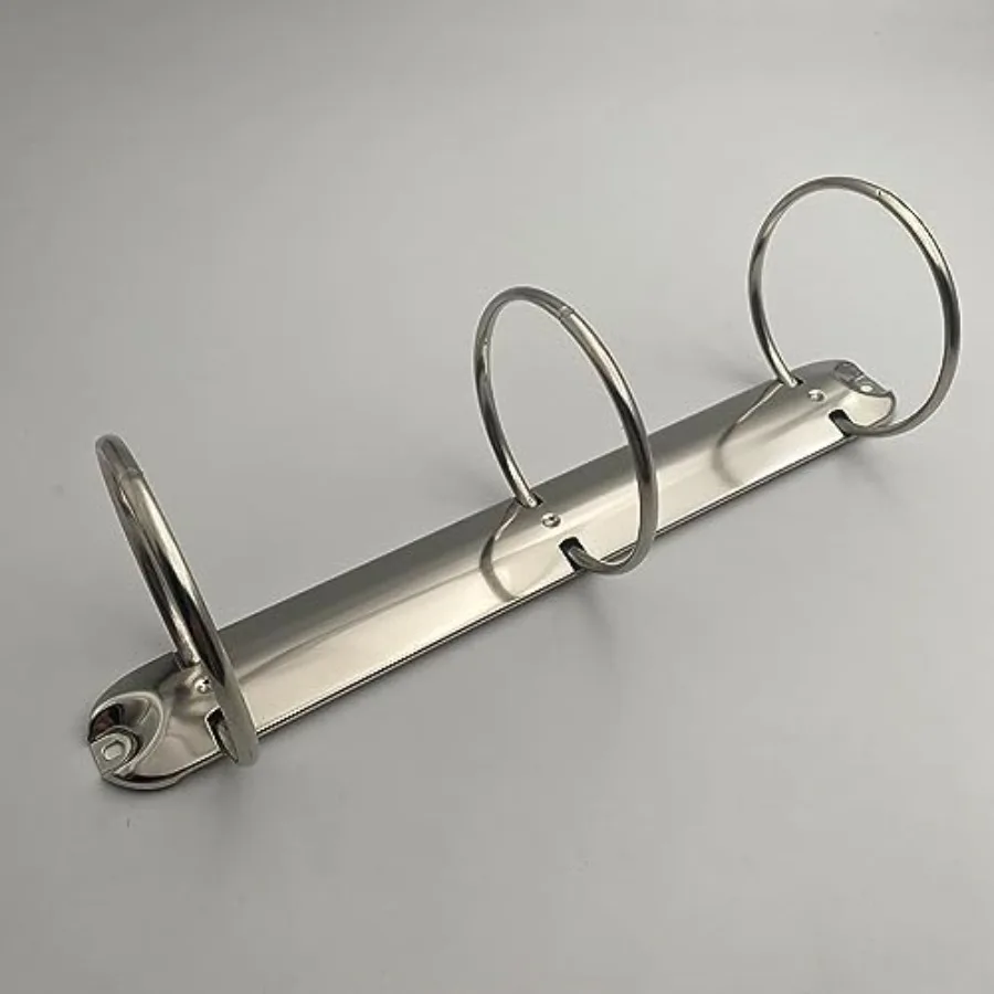 Cuaderno de tamaño de letra estándar de Metal negro mate, mecanismo de carpeta de 3 anillas, capacidad de 1 ih, 3 anillos tóricos, encuadernación de hojas sueltas, Spines Co, 2 uds.