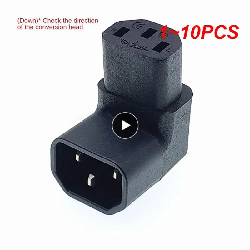 RYRA 3 Pin IEC Connector Down UP 90 Angle IEC 320 C14 Male To C13 Female Power Adapter For LCD Wall-mounted TV Connector