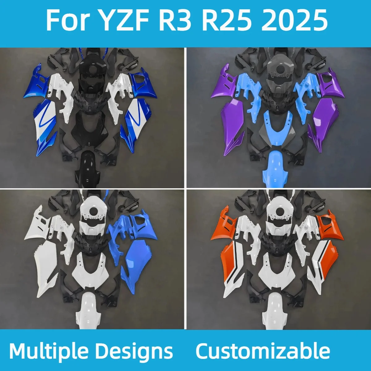 For YAMAHA YZFR3 R25 2025 Best Unique Fairing Kit YZFR25 R3 2025 Injection Molded Motorcycle Fairings