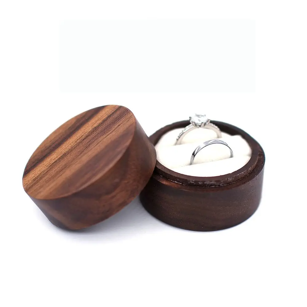 

Round Rustic Engagement Ceremony Case Wedding Gift Proposal Storage Box Ring Bearer Box Ring Box Presentation Box