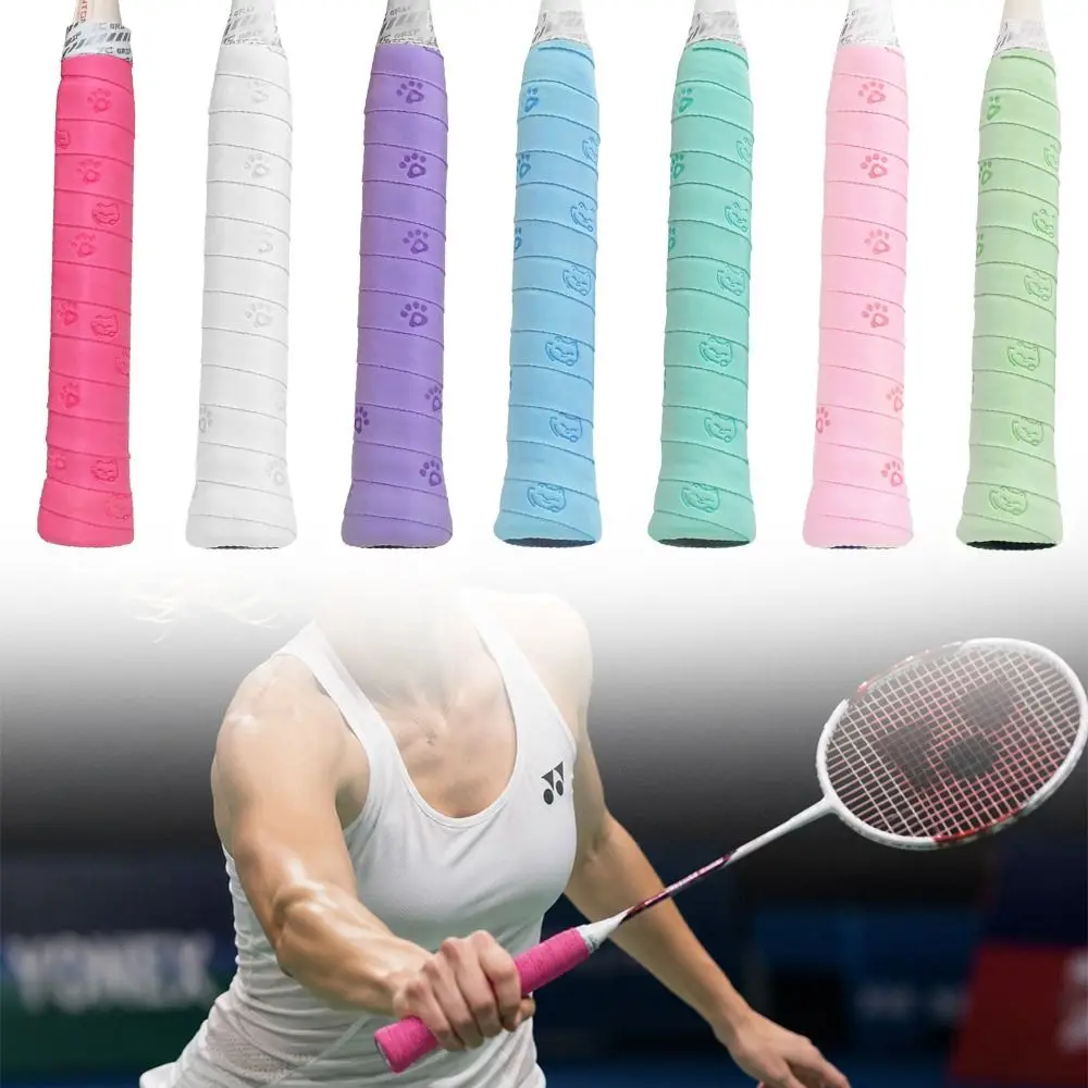 

Cat Claw Print Badminton Handle Wrap Tape Anti-slip Shock-Absorbing Tennis Racket Grip Tape Sweat-Absorbent Wear-resistant