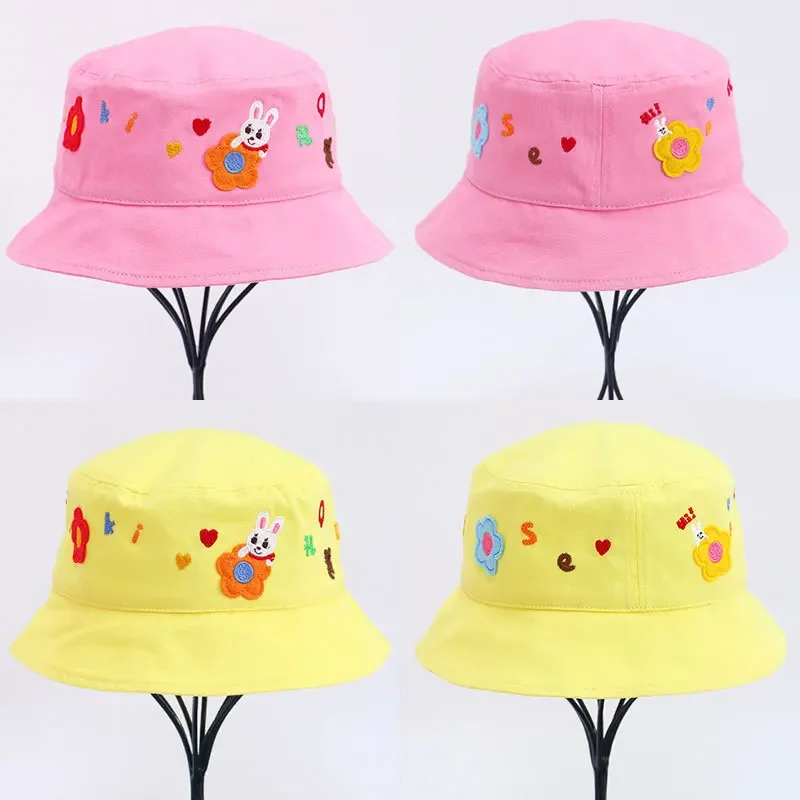 Spot Fisherman Hat 2022 Japanese Boys And Girls Cartoon Yellow Bear Full Print Fisherman Hat Sunshade Children's Pot Hat