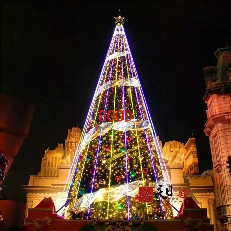 Grande albero di natale con cornice 5m 6m 7m pacchetto albero di natale quadrato all'aperto