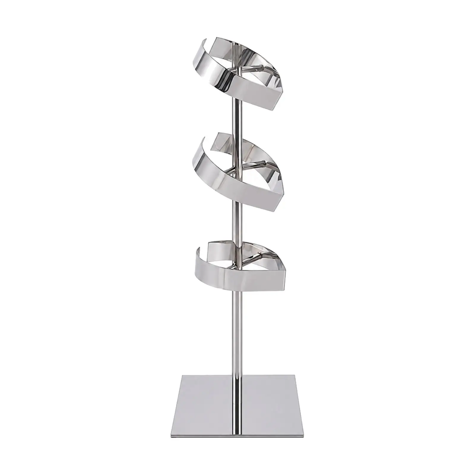 Stainless Steel Display Stand for Retail Showcase Freestanding Shirt Rack Silver Mirror Finish Apparel Merchandising Display