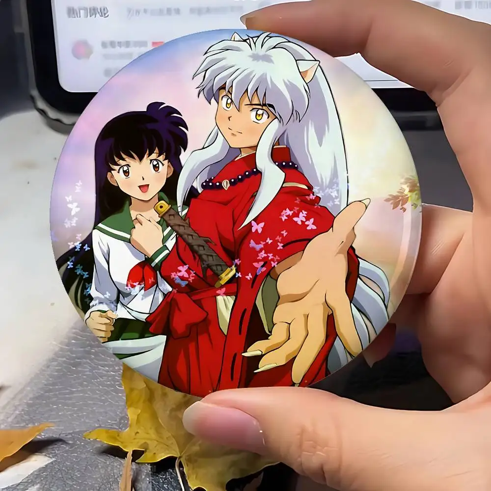 Anime I-Inuyashas Badges Peripheral Lapel Pins Tinplate Round Brooch For Shoulder Bag Accessories Souvenir Gifts view 5