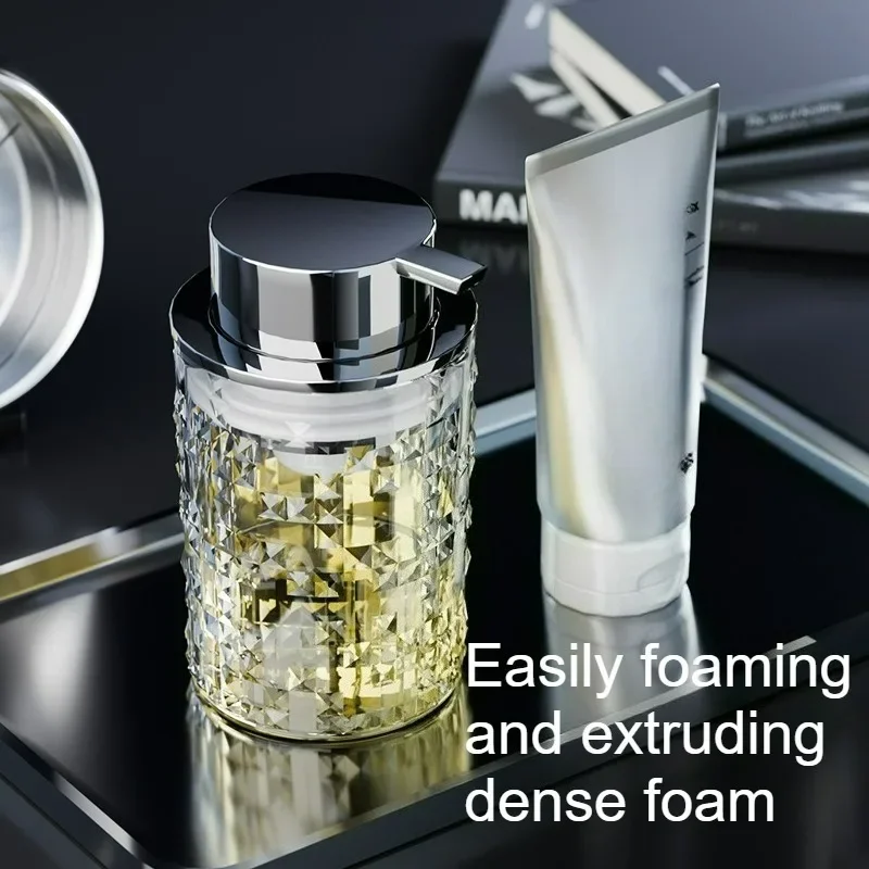 1pc Premium Foaming Soap Dispenser Bathroom Dispenser for Liquid Soap Shampoo Foam Bottles Light Luxury Foam Soap Pump Jar