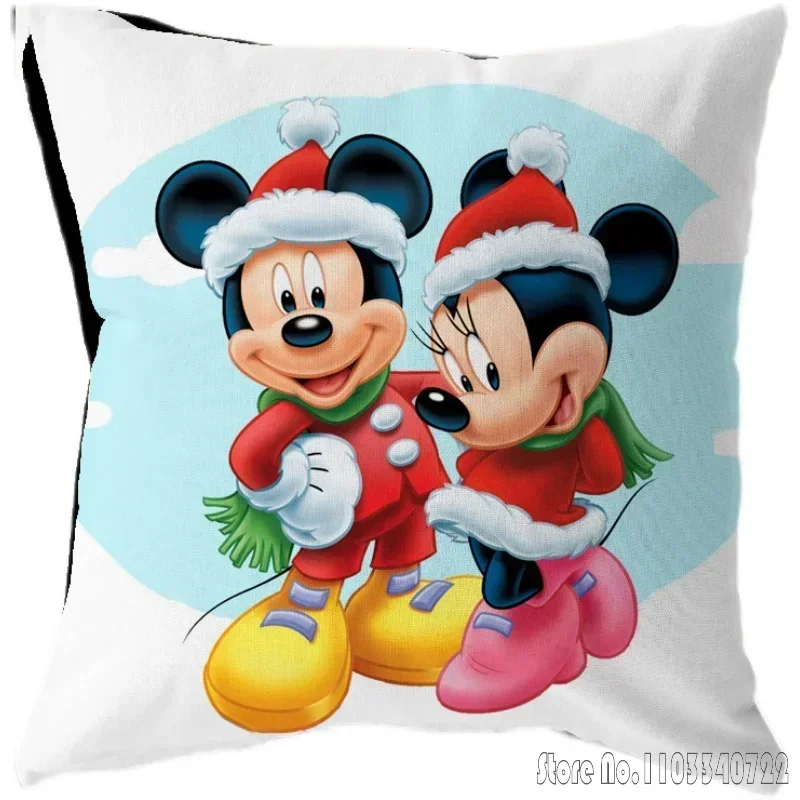 Disney Cartoon Hugging Pillowcase Mickey Minnie Mouse Cushion Cover Sofa Kindergarten Anime Sofa Home Decor 45x45cm Kids Gift