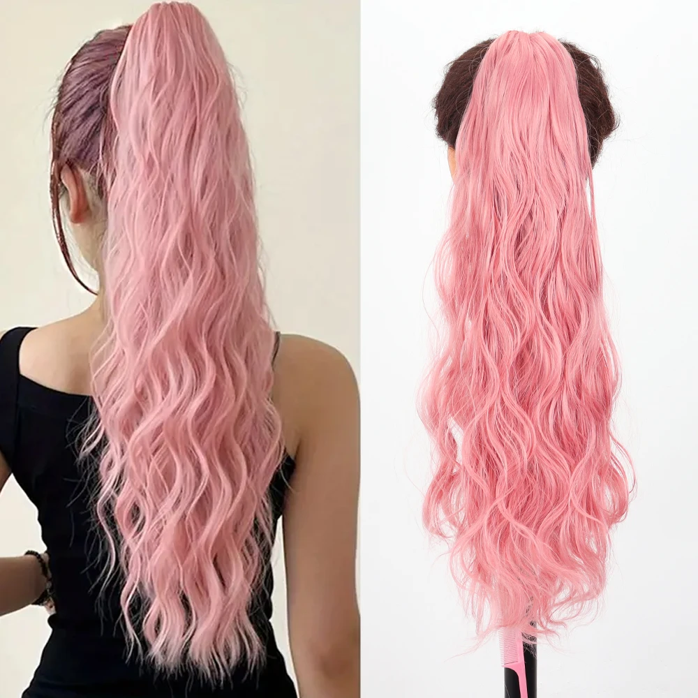 Synthetic High Heat Resistant Materia Bright Colored Clip Ponytail Wig Fashionable Ponytail Wig Suitable For Daily Wear Increas