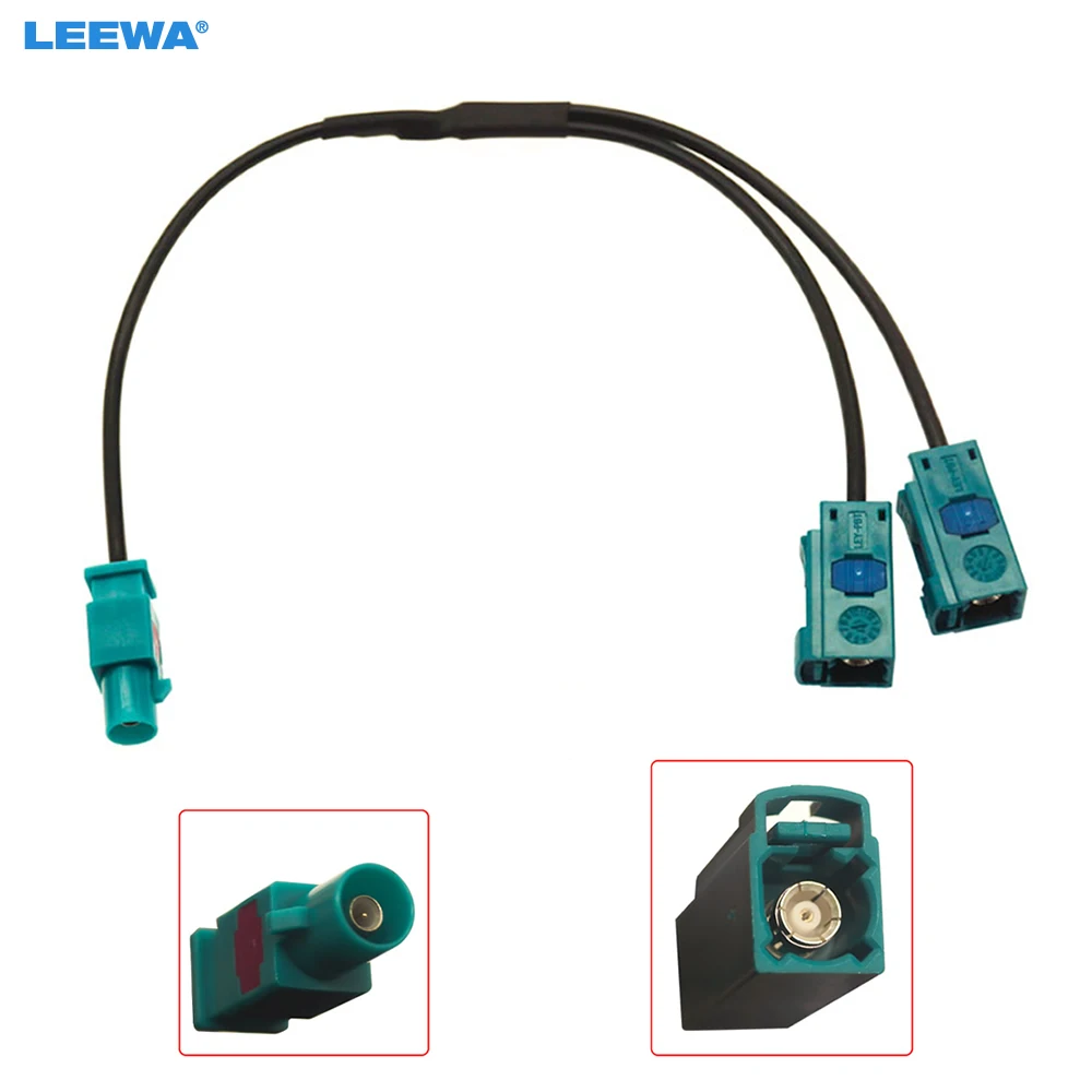 LEEWA Dual Female FAKRA Y-Splitter To Male Fakra Antenna Adapter Cable #CA4452