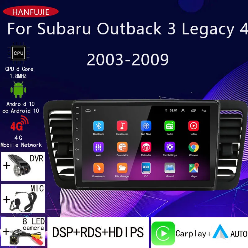 

2 din android 10 Car radio Multimedia Player stereo Carplay Auto GPS navigation For Subaru Outback 3 Legacy 4 2003 2004-2009