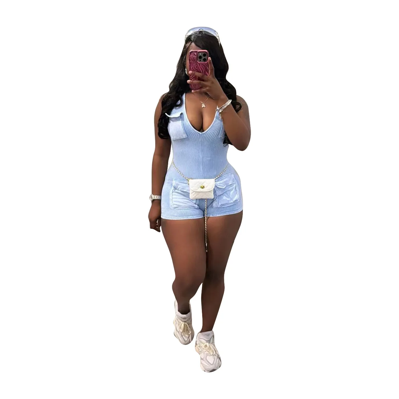 

Street Sle High Waist ort Rers Jumpsuit for Women Sexy Casual New Faion Chinese Manufacturer Polyester Fabric