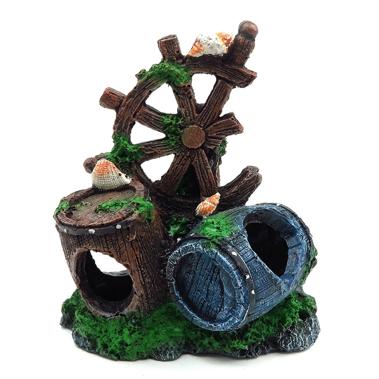 

Retro Wine Barrel Shape Resin Fish Tank Ornaments Aquarium Landscape Ornament Aquarium Decorations Home Craft Fish Tank Statue