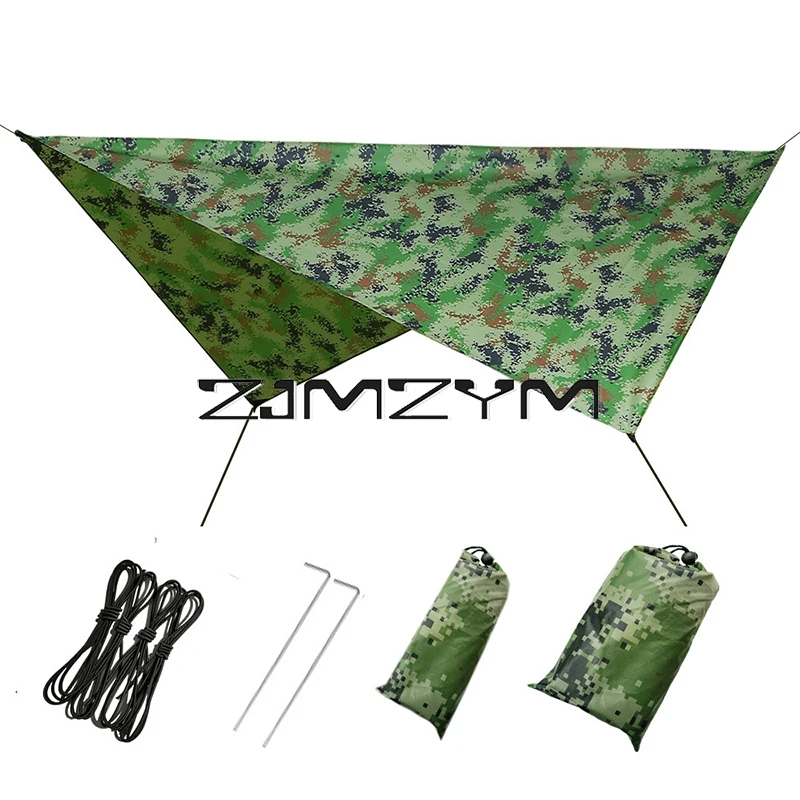 Outdoor Camouflage Multi-functional Awning Waterproof Shade Beach Pergola Shade Tent Light Waterproof Mat Cloth Camping Supplies