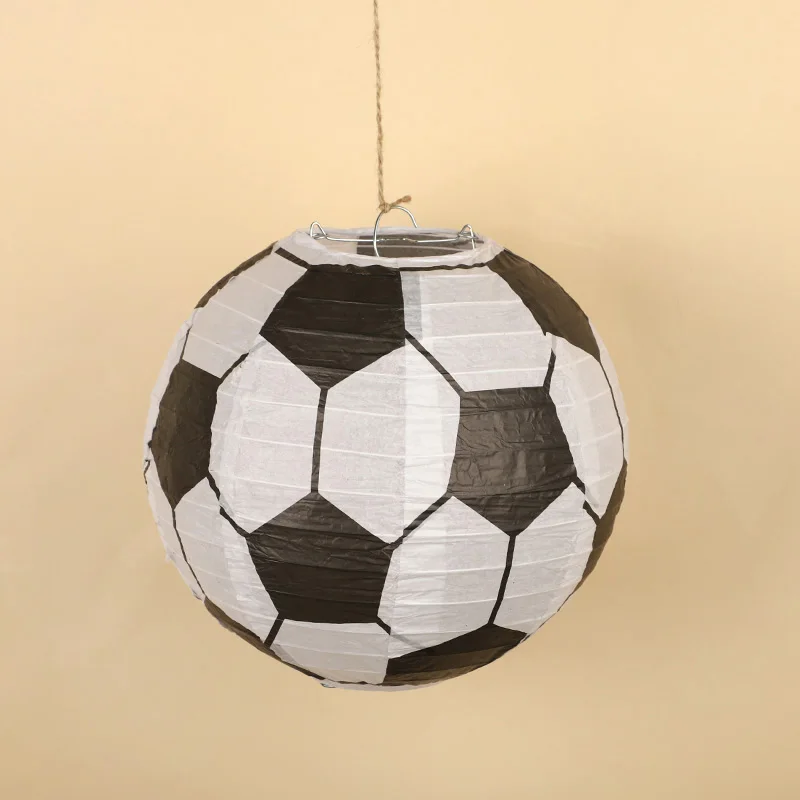 5/12 Stück Fußball-Papierlaternen für Kinder, Jungen und Mädchen, Sport, Fußball, Geburtstagsparty, Gastgeschenke, Heimdekoration, hängende Papierbasteleien – Detail 10