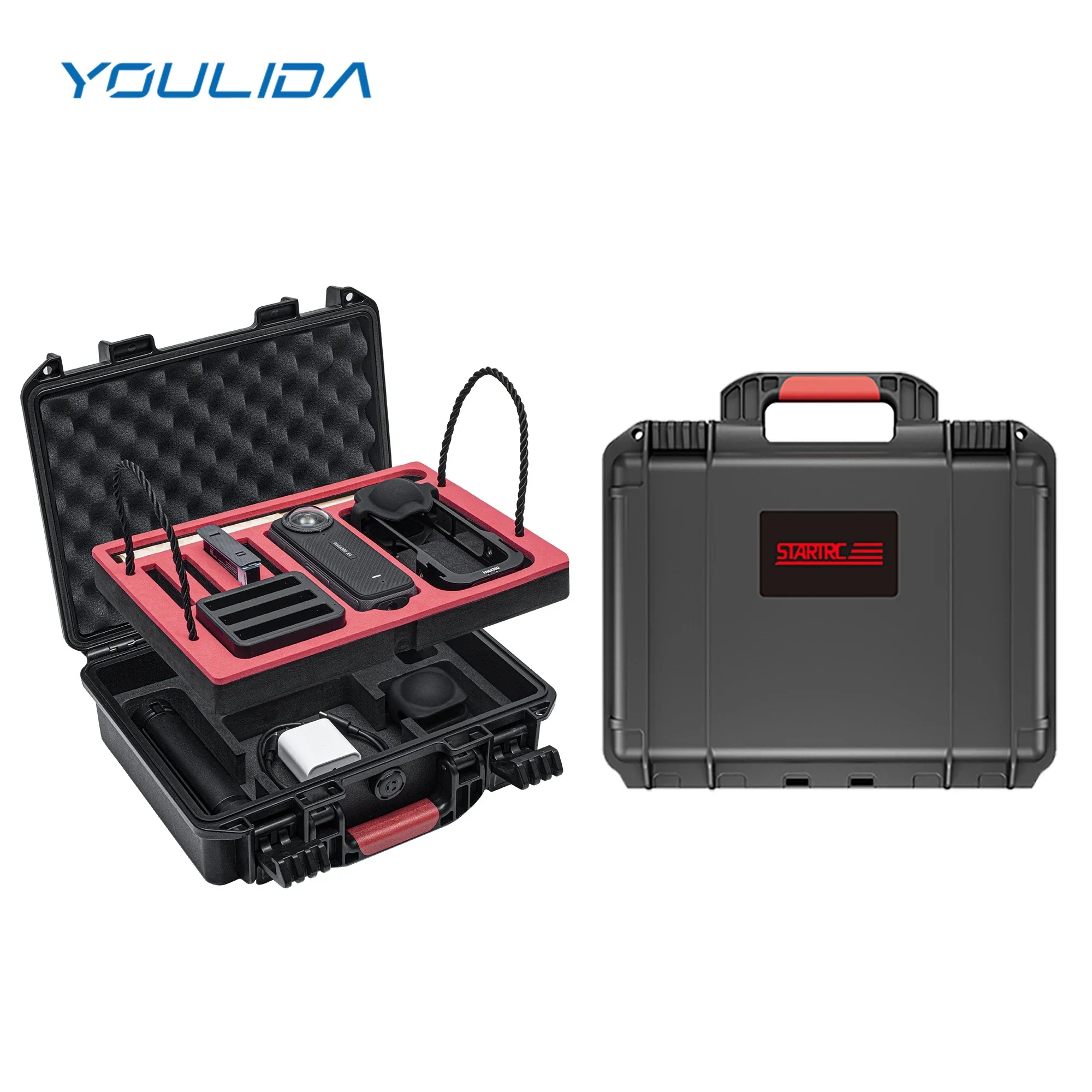 For Insta360 X4 Sport Camera Accessories Storage Case Double-deck Hard Waterproof Box Portable Travel Suitcase Carrying Case