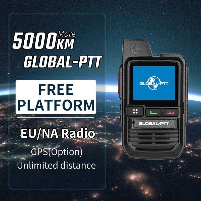 Global-PTT G0 Walkie Talkie Mini POC Radio Komutator EU/US Interkom Jaringan Publik Dua Arah Profesional Komersial Jarak Jauh