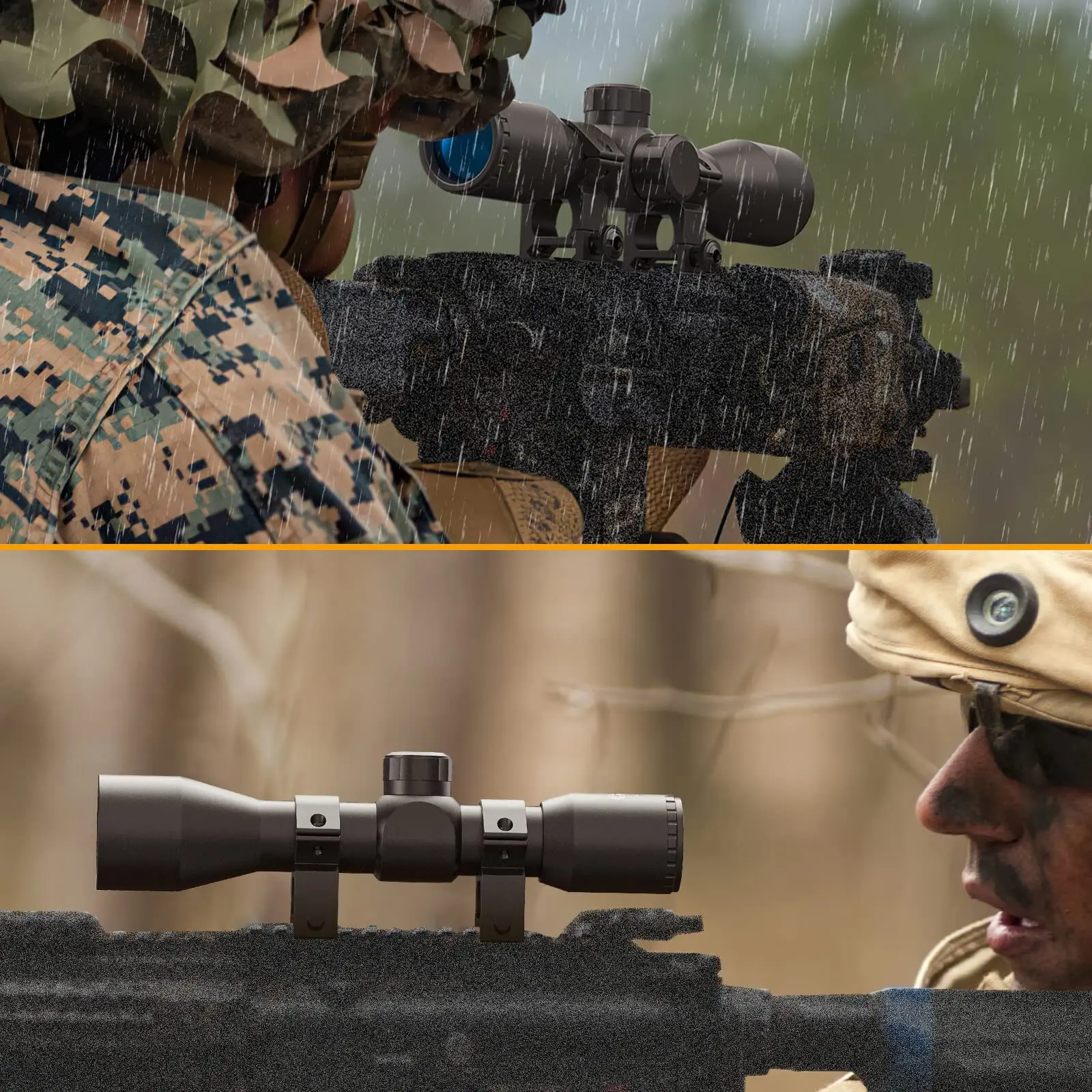 

MidTen Rifle Scope 4x32 Compact Crosshair Optics Hunting Gun Riflescope with 20mm Free Mounts Telescope Rail