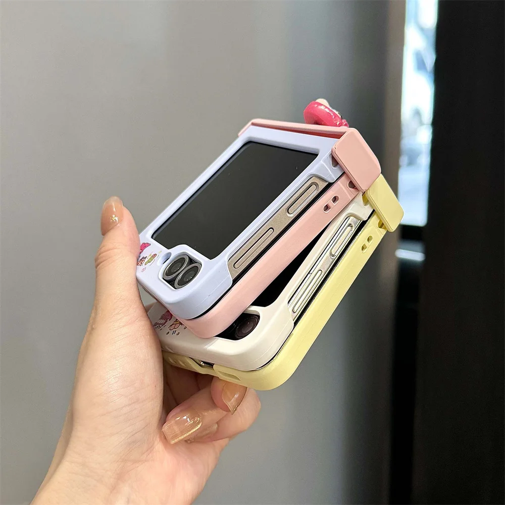 Zabawne etui na telefon z motywem Shin Chan dla Samsung Galaxy Z Flip 7 Flip 6 7 FE Flip 5 Flip 8, koreański modny pokrowiec ochronny w stylu INS. — zdjęcie produktu 5