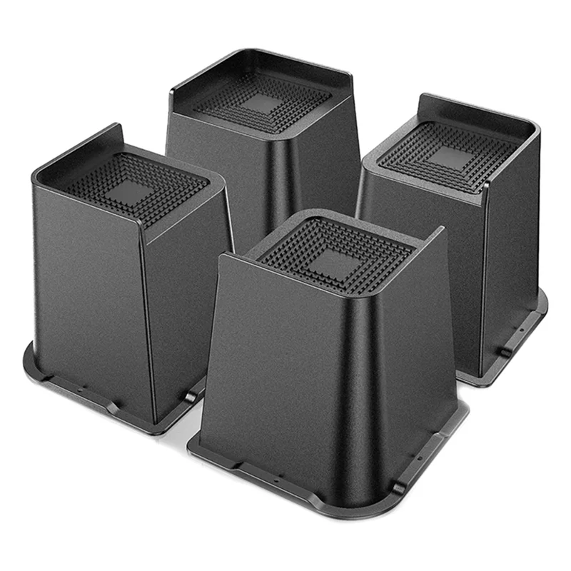 6Inch Table Risers Height Trapezoidal L Shape Half Top Spikes Bottom Rubber Strip King Bed Riser 4 Piece Furniture Riser-A57X
