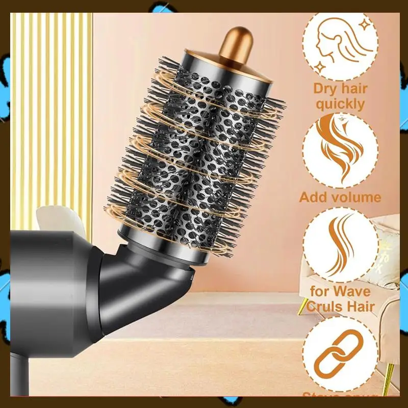

Promotion! Large Round Volumizing Brush Attachment And Adaptor For Dyson Supersonic Hair Dryer, 360 Rotatable For Volumize Hair