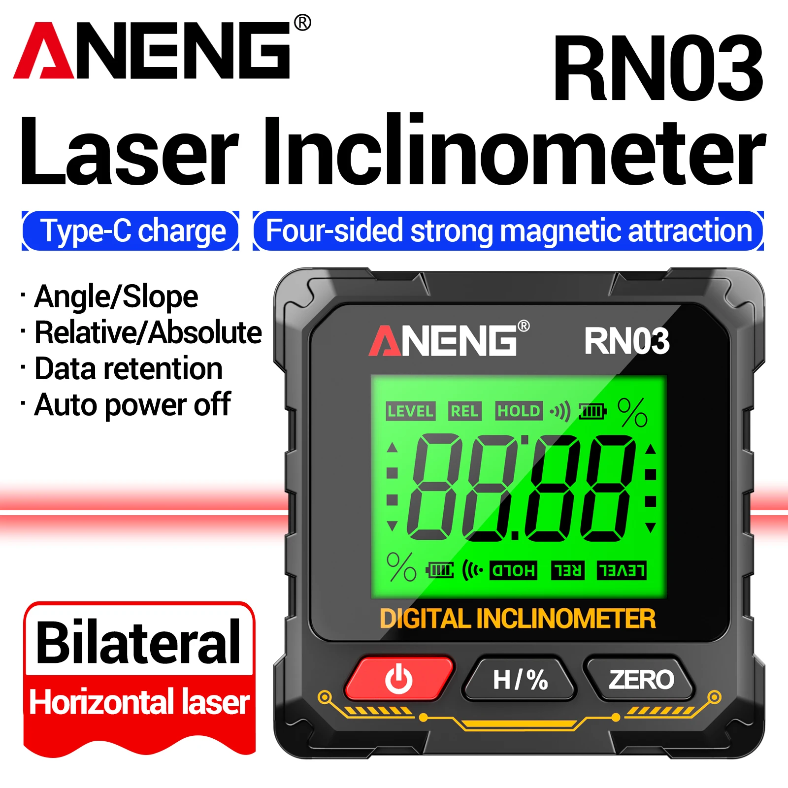 

Цифровой мультиметр ANENG RN03 с функцией NCV, измерением напряжения, тока, сопротивления, диодов и проверкой целостности цепи, портативный инструмент для электриков