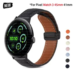 Leather Magnetic Clasp Band for Google Pixel Watch 3 41mm 45mm Unisex band Replaced Accessories for Pixel 3/2/1 41 45mm Bracelet