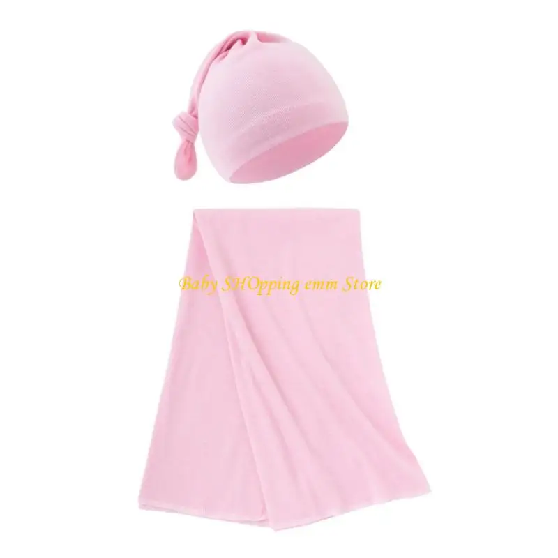23GD Baby Blanket Caps مجموعة من القماش القابل للتنفس لف وقبعة لحاف الطفل تلقي بطانية قوية حمام امتصاص