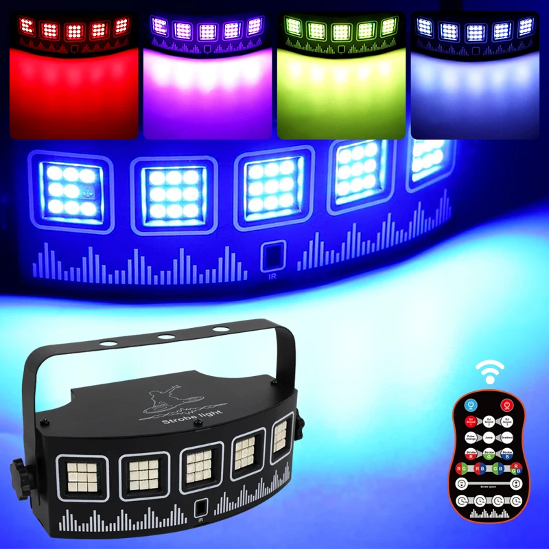 WUZSTAR USB Five-head Voice-activated Strobe Light LED Gradient RGB Atmosphere Effect Suitable For Disco DJ Holiday Family Party