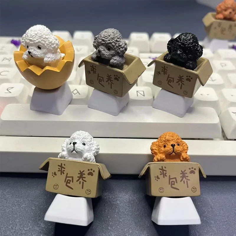 Handmade DIY Cute Dog Keycaps Mechanical Keyboard Keycaps Cartoon Anime Keycaps PBT Axis Cherry MX Little Black Dog Keycaps