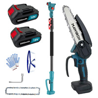 2 in 1 Cordless 6 inch Pole Saw with 2pcs 3.0Ah Battery, Power Electric Polesaw with Extension Pole for Tree Trimming
