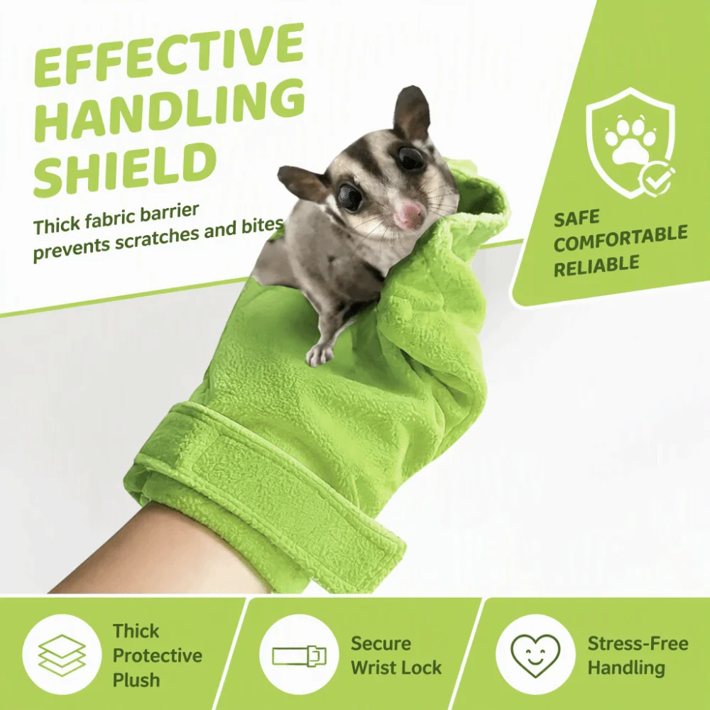 Absorbent Bonding Mitt Bite Resistant Adjustable Size Bite Resistant Glove Hook And Loop Fasteners Quick Dry Small Animal Glove
