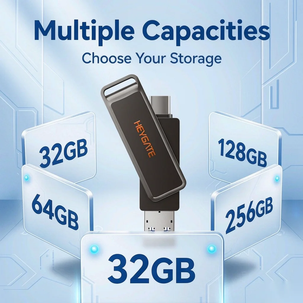 USB 3.2 & Type-C Dual OTG U Disk 150MB/s 64GB 128GB 256GB Fast Transfer Memory Stick For Android Smart Phone Storage Notebook