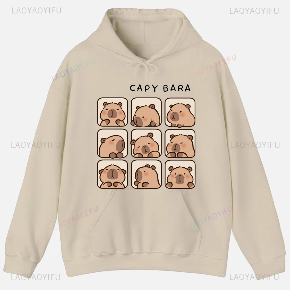 

Capybara Long Sleeve Women Sweatshirt Graphic Clothing Quality Streetwear Autumn Hoodie Custom Clothes Funny Tops Unisex Plain