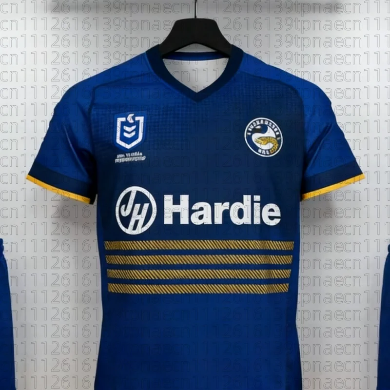 

2026 Summer Parramatta Eels 1947 Heritage Breathable Training Jersey! Blue-Yellow Interwoven Stripes Unisex Family Kids Tees Top