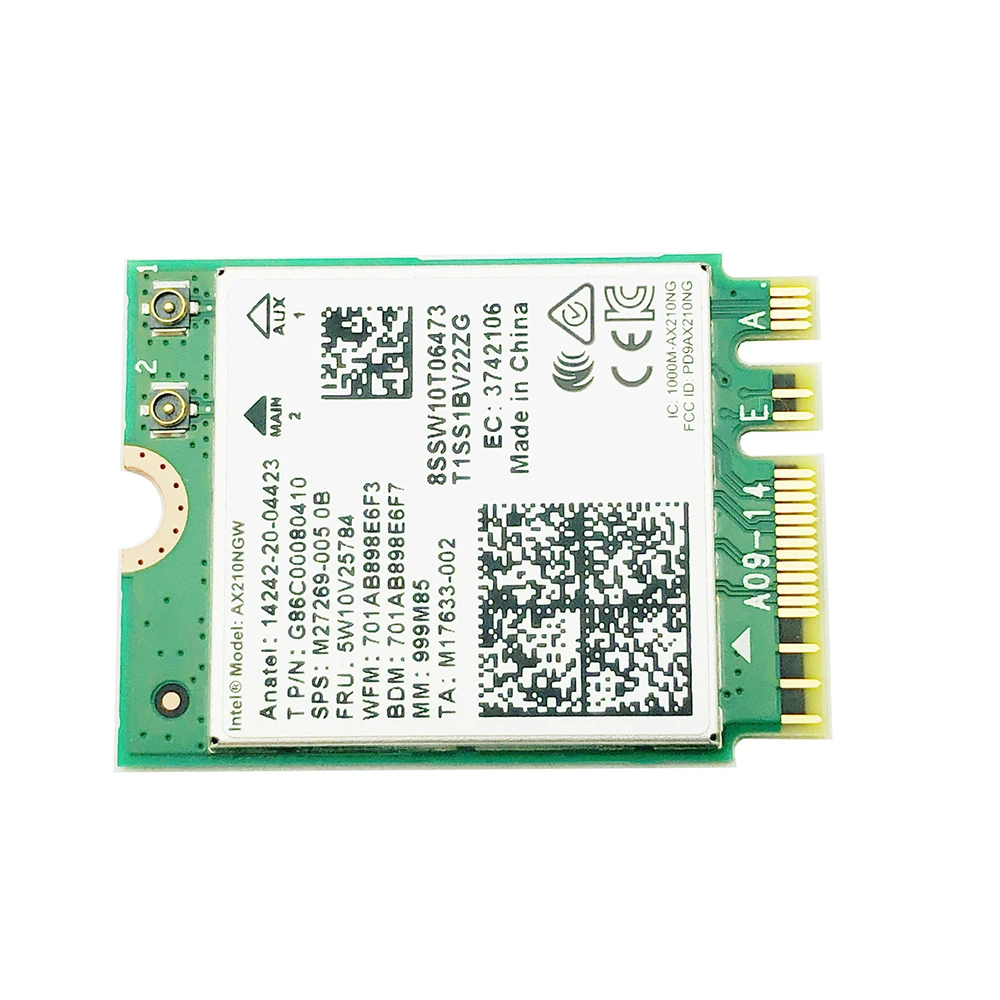 WiFi 6E Intel AX210 AX210NGW трехдиапазонный 2,4G/5G/6G 802.11AX 5374M Bluetooth 5,2 WiFi 6 беспроводной сетевой адаптер M.2 Wlan Wi-Fi карта