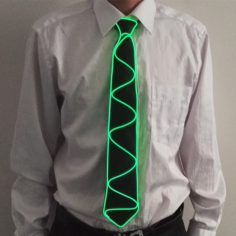 Personalized Glowing Mens Tie Costume DJ Dance Party Flash Tie Party Carnival Decor Valentine Day Men's Gift LED Light Up Tie