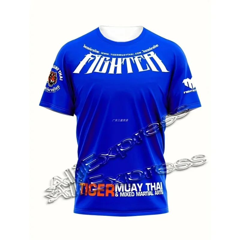 تي شيرت MMA Thai Tiger بأكمام قصيرة، سريع الجفاف وجيد التهوية، قميص تدريب فنون الدفاع عن النفس في صالة الألعاب الرياضية للياقة البدنية في الصيف #3