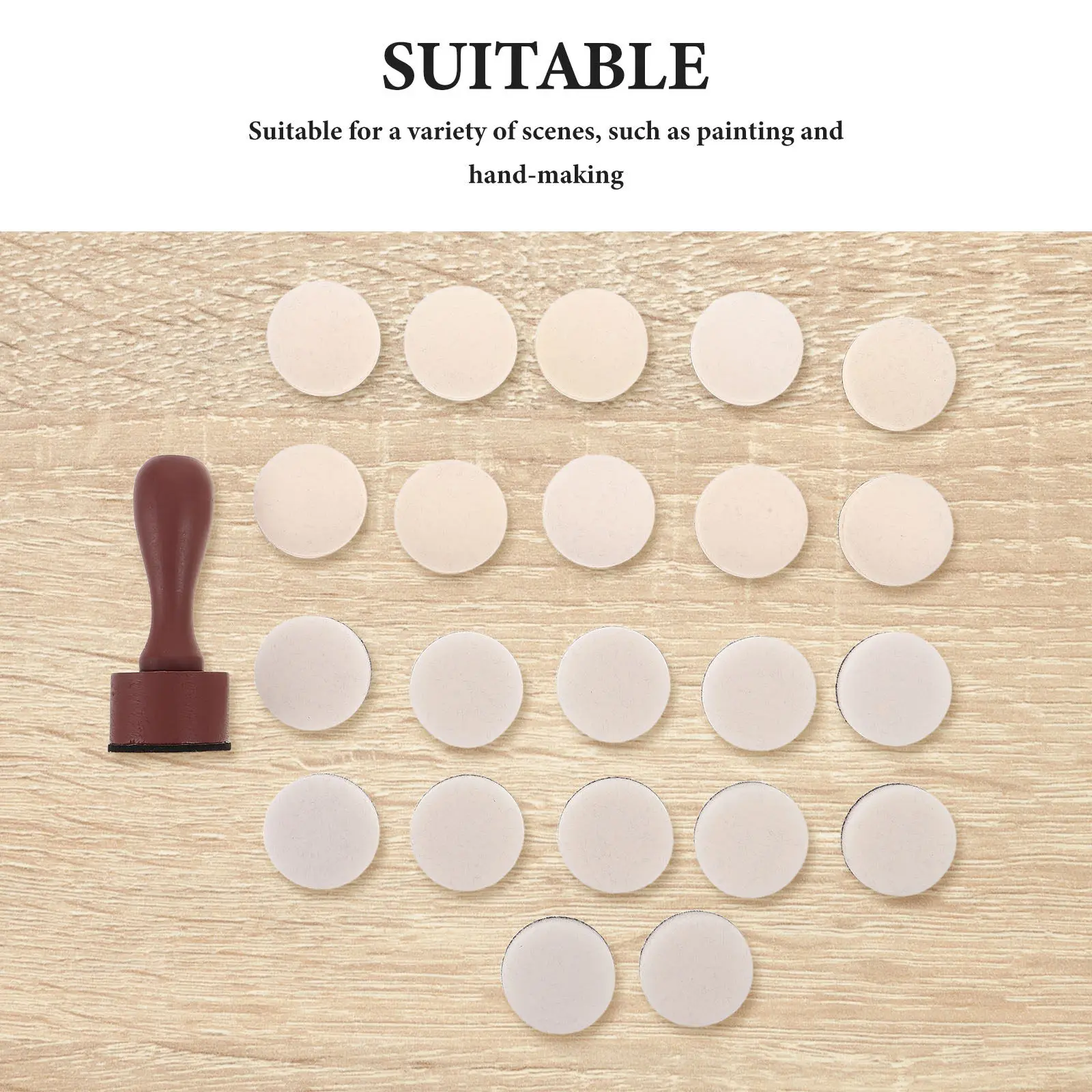 1Set Mini Round Ink Blending Tool with 12 Flat 10 Domed Replacement Foam Pads Distress Ink Blending Brushes for Card Making