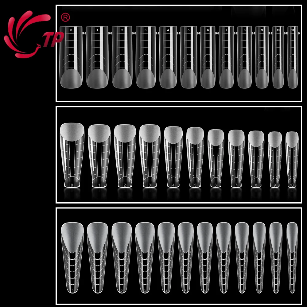 

TP 120Pcs/Box Matte Nail Dual Forms For UV Gel Quick Building Mold Dual Form Top Mold False Nail Tips