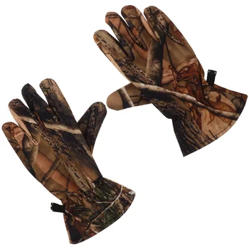 ถุงมือล่าสัตว์กันน้ํากันลื่นกันลื่น Camo Camouflage Full Finger Windproof สตรีสกี