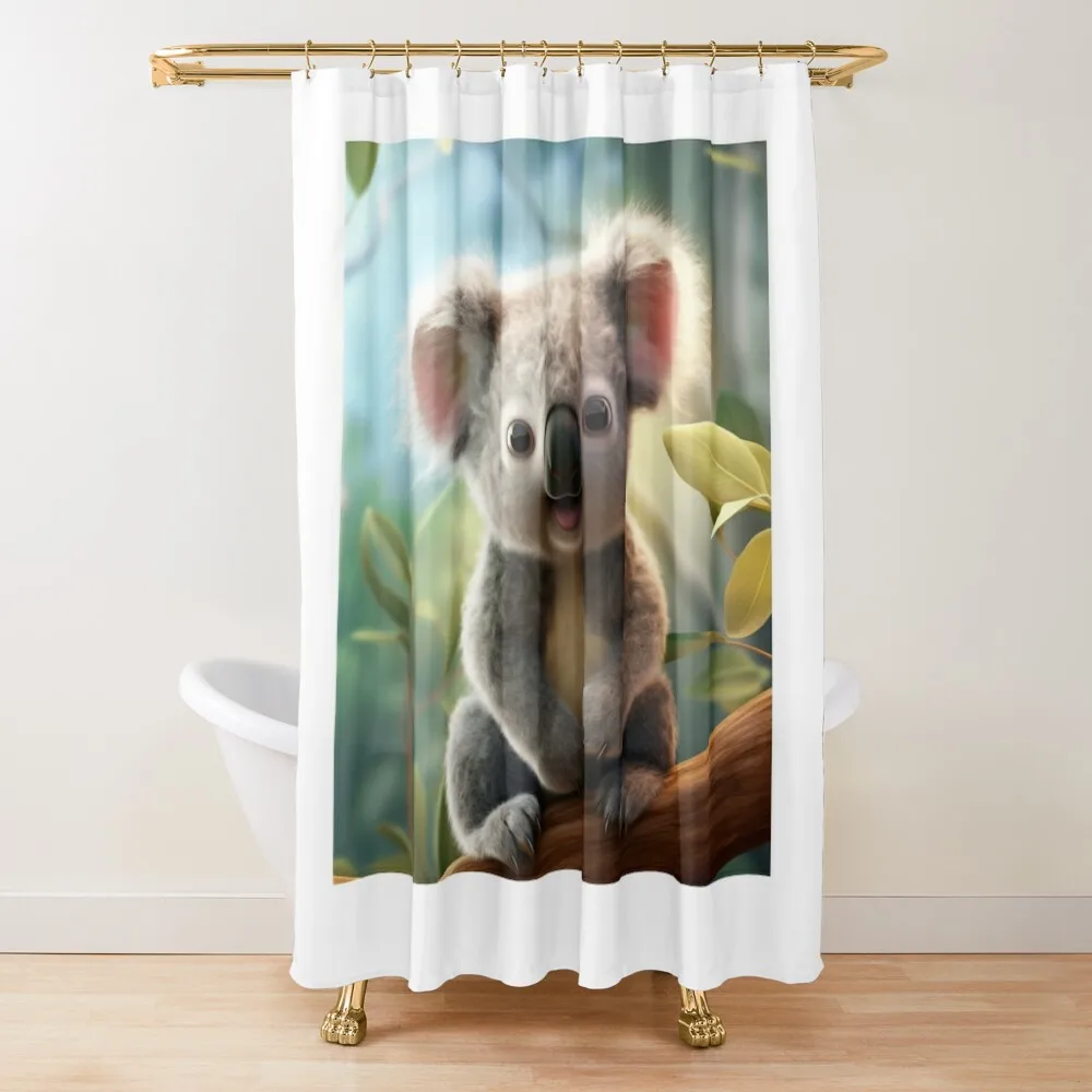 Cute Baby Koala - Cute Baby Animals Shower Curtain Shower Bathroom Shower Waterproof Curtain