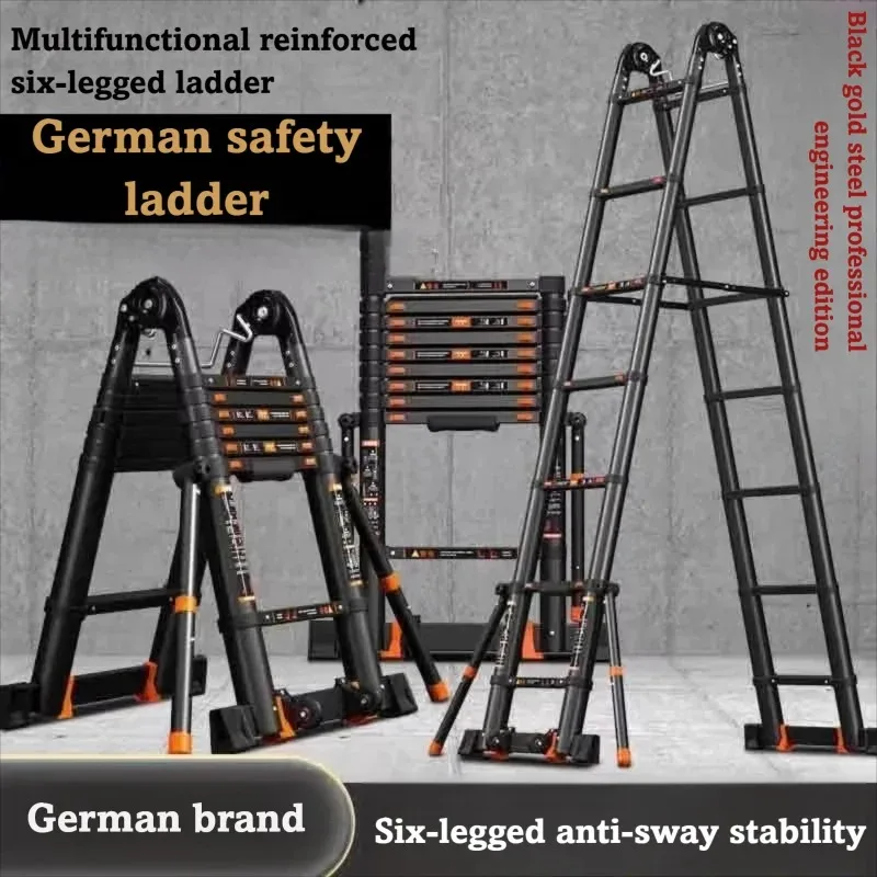 

Six Leg Multifunctional Folding Ladder Aluminum Alloy Herringbone Design for Household and Engineering Applications