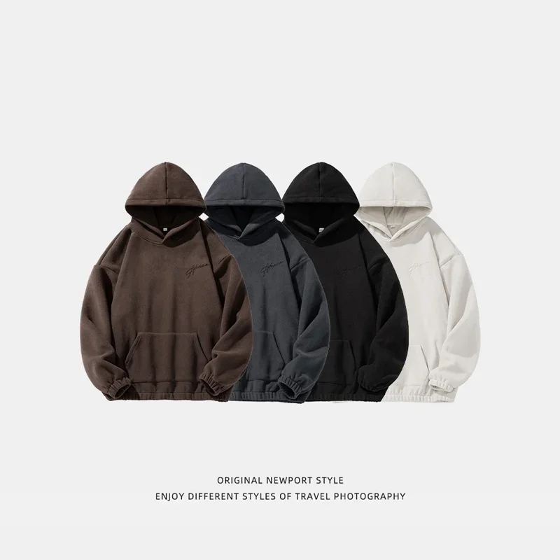 

TFETTERS Brand Autumn Winter New Sweatshirts for Mens 2024 Letter Kangaroo Pouch Baggy Hooded Sweatshirt for Men Streetwear