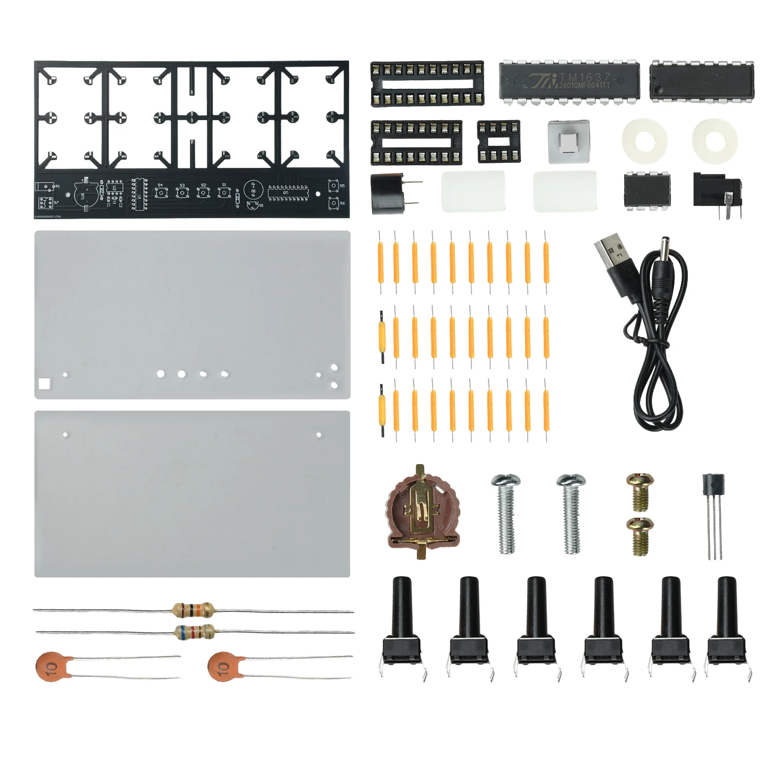 DIY Electronic Digital Clock Soldering Kit DC002 Socket CR1220 Memory 4 Bit LED Tube Multi Function Alarm Clock Parent