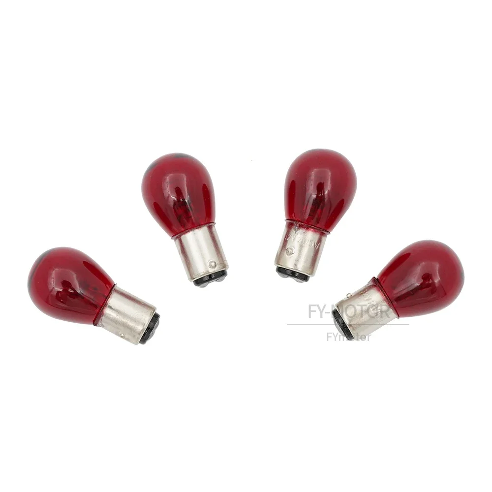 10Pcs/2pcs Car Indicator Light Brake Reverse Lamp Parking Light LED Bulbs 12V 1156/1157 BAU15S PY21W Amber Red Halogen Lamp DC