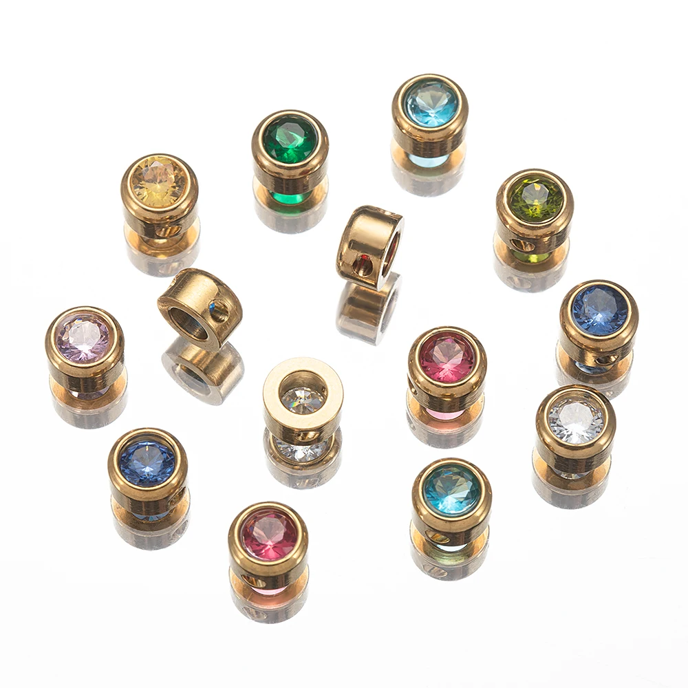 

10pcs Stainless Steel Zircon Charms Pendants for DIY Jewelry Making Supplies