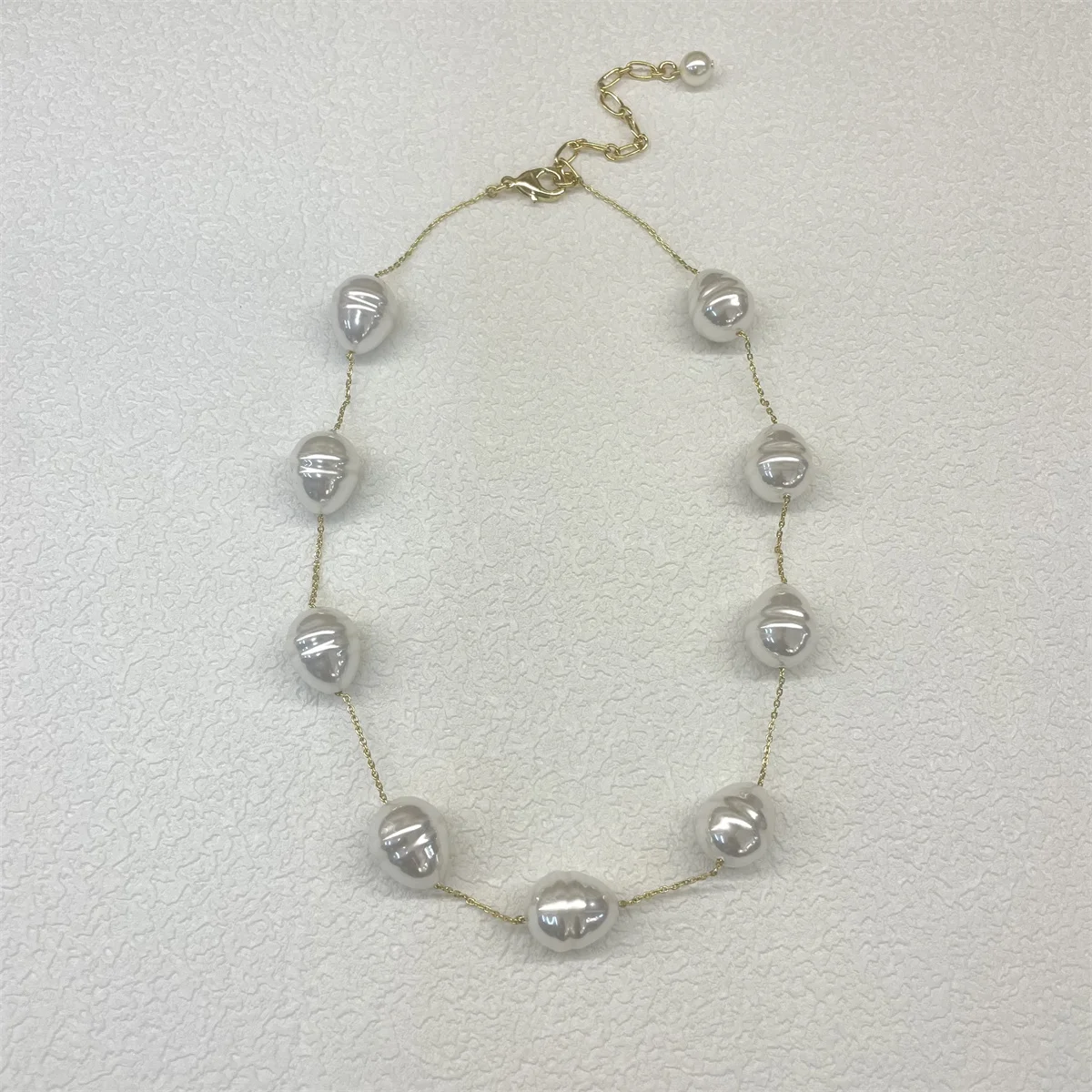 

High Quality designer Luxury Large Pearl Lady Necklace Love Full Romantic French Necklace Gold Plated SPN2299